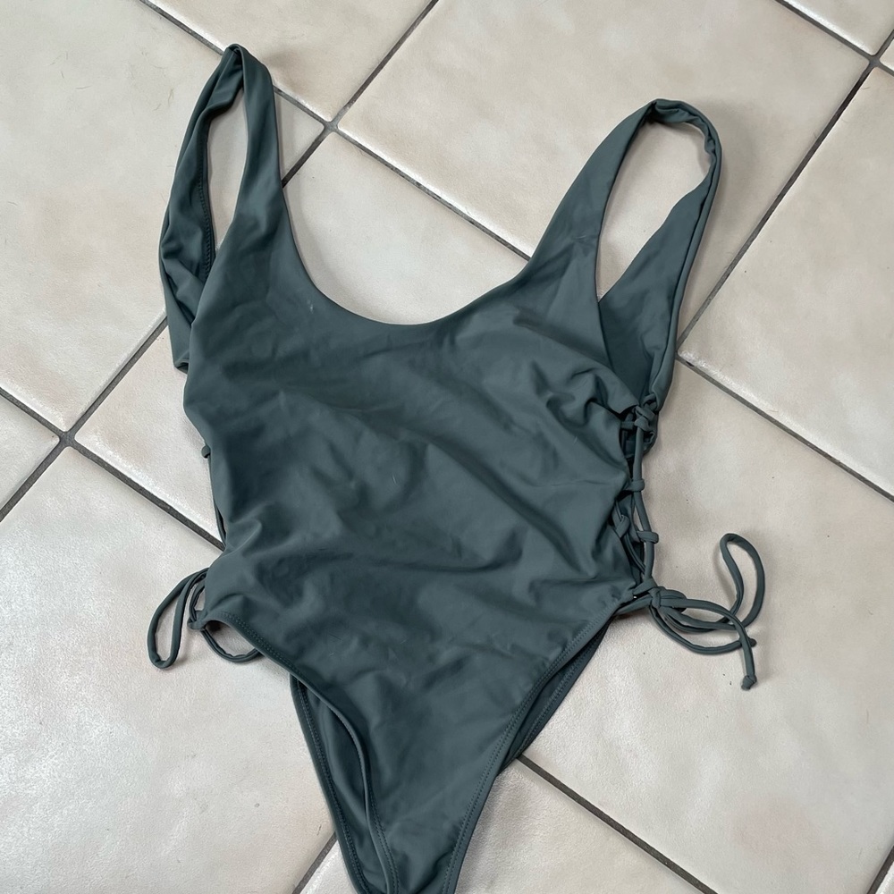Olive green one piece in medium - Picture 1 of 2